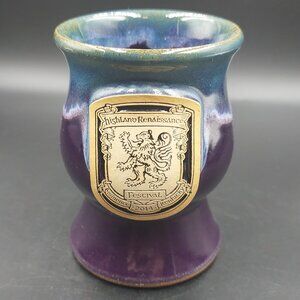2014 Highland Renaissance Festival Goblet Blue/Purple Kentucky Grey Fox Pottery